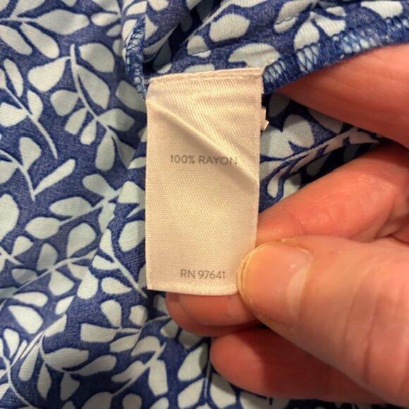 J Jill Women's Plus Blue Floral Flowy Elbow length sleeve Top Blouse Size 3X - Picture 6 of 8